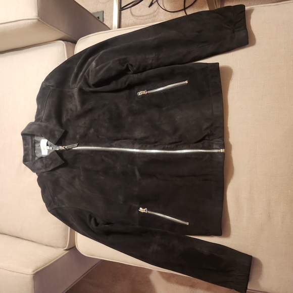 Reiss Navy Suede Jacket